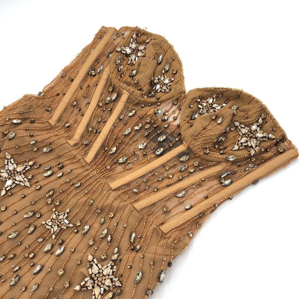 DUNDAS x REVOLVE Marilyn Embellished Mini Dress in Gold S